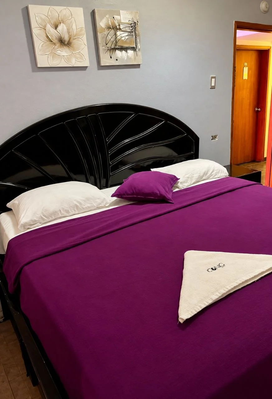 Habitación Matrimonial, vista de la cama desde los pies
